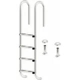Zelsius - Edelstahl Poolleiter mit 4 Stufen, 50 x 26,5 x 157 cm, mit Rutschsicherung, Pool Einstieg