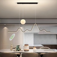 LED Esszimmerlampe, Hängelampe Esstisch Hängeleuchte Dimmbare mit Fernbedienung Pendelleuchte, Modern linear Design lampe Esszimmer hängend, Höhenverstellbar Kronleuchter Küchelampe (Schwarz, L120cm)