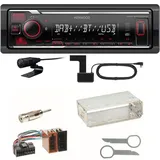 Kenwood KMM-BT408DAB Bluetooth DAB Einbauset für Mercedes SLK R170 W208 W210