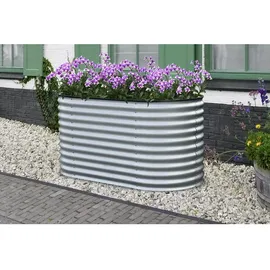 Floraworld Hochbeet Welle 160 x 80 x 82 cm Silber