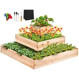 Vevor Hochbeet 113 x 113 x 51 cm Pflanzkasten Tannenholz Gemüsebeet Blumenkasten Kräuterbeet Gartenbeet Pflanzkübel Ideal für den Anbau von Gemüse, Obst, Kräutern, Sukkulenten usw.