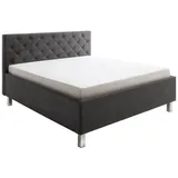 Meise Möbel meise.möbel Polsterbett San Remo 180 x 200 cm Stoff Grau Anthrazit