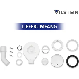 VILSTEIN VILSTEIN® Duschwannen Siphon [90mm] Duschablauf mit Geruchsverschluss und Haarsieb, Ablaufgarnitur Set Dusche, Chrom