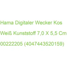 Hama digitaler Wecker Kos weiß Kunststoff 7,0 x 5,5 cm