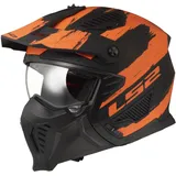 LS2 LS2, Drifter Mud Matt Black Orange, XS