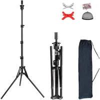 WXYYKX Übungskopf Stativ, Kompaktes Perückenkopf Stativ Faltbarer Puppenkopf Ständer Frisierkopfständer Umgekehrtes Faltdesign/ Universal/ max. 150cm/ Aufbewahrungstasche/ extra Abteilklammern