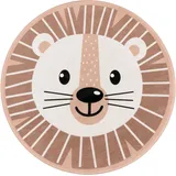 Paco Home - Kinderteppich Teppich Rund Kinderzimmer Spielmatte Rutschfest Löwen beige, 150 Cm Rund
