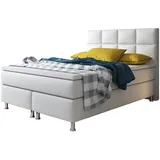 inter Boxspringbett Miami 140x200 cm inkl. Topper (inkl.Kopfteil mit Matratzen und Topper), SOFORT LIEFERBAR weiß