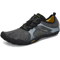 SAGUARO Barfußschuhe Herren Barfussschuhe Damen Barfuss Schuhe Outdoor Zehenschuhe Leicht Fitnessschuhe Traillaufschuhe mit Breite Zehenbox, Fast I - Barfußschuhe Rauchiges Schwarz, Gr.46 EU - 46 EU