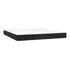 vidaXL Boxspringbett mit Matratze & LED Schwarz 160x200 cm Samt