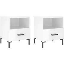 vidaXL Nachtschrank 40 x 35 x 47,5 cm Hochglanz-Weiß