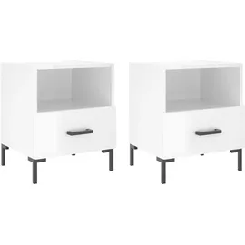 vidaXL Nachtschrank 40 x 35 x 47,5 cm Hochglanz-Weiß