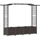 vidaXL Hochbeet mit Rankgitter und Dach 204 x 40 x 141 cm Braun