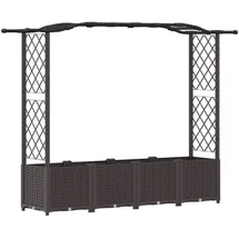vidaXL Hochbeet mit Rankgitter und Dach 204 x 40 x 141 cm Braun
