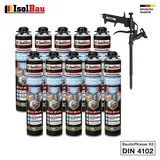 Brunnenschaum 10x 750ml Bauschaum 1x Teflon Pistole Montageschaum Pistolenschaum