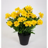 Seidenblumen Roß Margeritenbusch 32cm im Topf JA Kunstpflanzen Kunstblumen