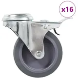vidaXL 16 Stk. Lenkrollen mit Rückenloch 75 mm