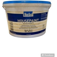(14,32€/L) Herbol Housepaint Fassadenfarbe  weiß seidenmatt 12,5L
