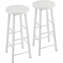 Woltu Barhocker 2er Set Bistrohocker, Gestell aus stabilem Stahl, Sitzfläche aus MDF, Weiß