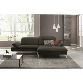 W.Schillig Eckcouch Leder 3-Sitzer Grün