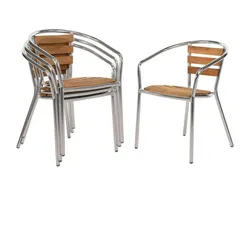 Gastronoble Bolero Bistrostühle mit Armlehne - Eschenholz - 8 Stühle