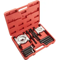 tectake® Lagerabzieher-Set, 12-teilig, maximale Spannweiten 52 und 62 mm, übersichtliche Anordnung im Kunststoffkoffer