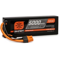 Spektrum 7,4 V 5000mAh 2S 100C Smart Hardcase LiPo-Akku: