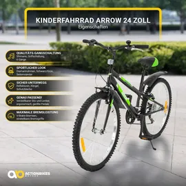 ACTIONBIKES MOTORS Arrow 24 Zoll RH 31 cm schwarz/grün