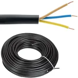 Erdleitung / Starkstromkabel 0,6/1kV NYY-J 3 x 2,5 mm2 - Farbe schwarz - Rolle je 50 m ** 1m/1,45 EUR