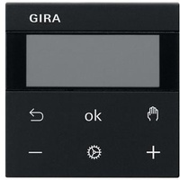 Gira System 3000 Raumtemperaturregler Display schwarz matt, Wandthermostat (5393 05)
