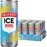 Smirnoff Ice Original, Mixgetränk mit Smirnoff Vodka und frischem Zitronen Geschmack, 10% Alkohol, 12 Dosen x 250 ml (EINWEG Verpackung), fertige Cocktails, perfekt für Partys und gesellige Anlässe