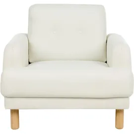 Beliani Sessel, Weiß, Hellbraun, Textil, 88x85x90 cm, Wohnzimmer, Sessel, Polstersessel