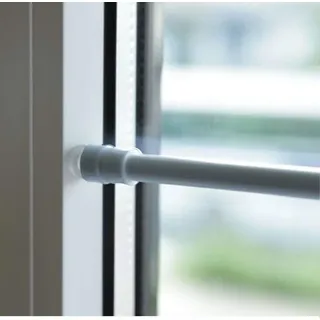 Klemmstange Gardinenstange 40 bis 60 cm Silber für Bistro Gardine Flexibel mit Saugknopf