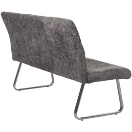 Mendler Sitzbank HWC-G55 Chenille Dunkelgrau 180 x 40 x 48 cm