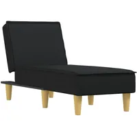 vidaXL Chaiselongue, Sofa in 3 Positionen zum Sitzen Entspannen Schlafen Verstellbar, Couch in Eleganter Optik, Liege Schlafsofa Loungesofa Liegesofa, Schwarz Stoff