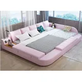 Multifunktion Sofa Bett xxl Big Betten Boxen USB Hotel Leder Polster Neu #198 - Beige