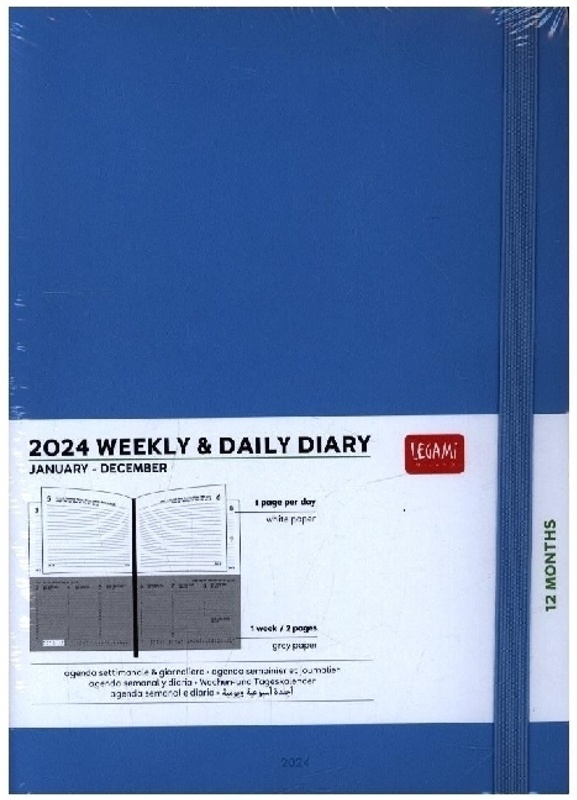 Wochen- Und Tageskalend. Large - 2024 - Large Weekly And Daily - Blue  Kartoniert (TB)