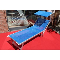 Sonnenliege / Liegestuhl blau Netz - Alu - Obere Klasse