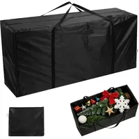 AiQInu Aufbewahrungstasche Gartenauflagen, Oxford Auflagentasche Wasserdicht für Auflagen, Schutzhülle Polsterauflage Schwarz, Kissen Aufbewahrung Outdoor mit Tragegriff - 122x40x55cm
