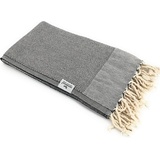 Carenesse Hamamtuch Favo 90 x 170 cm schwarz Hamam Handtuch 100% Baumwolle mit feinem Pepita Muster Pestemal/Fouta I Hamam Strandtuch kleines Packmaß