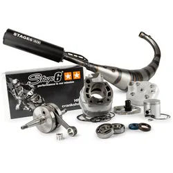 Motorpack Zylinder + Kurbelwelle + Auspuff Stage6 Streetrace 88cc Hub 45mm Minarelli AM6