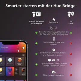 Philips Hue mit Bridge V2 + 4 White & Color Ambiance E27 806lm