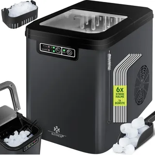 Kesser KESSER® Eiswürfelbereiter Eiswürfelmaschine Edelstahl Ice Maker 12 in 24h Zubereitung in 7 min 2,2 Liter Wassertank 2 Eiswürfel-Größen LED-Display Selbstreinigungsfunktion mit Zubehör