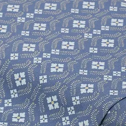 Baumwollstoff Trachten-Ornament "Mona", blau-color