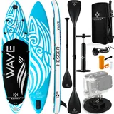 Kesser KESSER® Aufblasbares SUP Board Set Stand Up Paddle Board Premium Surfboard Wassersport 6 Zoll Dick Komplettes Zubehör 130kg