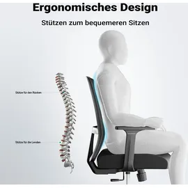 Wiltec Ergonomischer Bürostuhl Netzstoff
