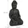Relaxdays Buddha Figur sitzend, 30 cm, Gartenfigur, Dekofigur Wohnzimmer, Polyresin, wetterfest, frostsicher, dunkelgrau