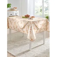 Tischdecke Tischdecken Gr. oval 140 cm x 190 cm, eckig, beige (sand, gemustert) Tischdecken