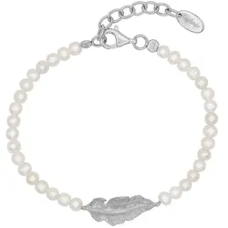 Engelsrufer Armband »The glory of pearls, Feder, ERB-GLORY-FEDER, ERB-GLORY-FEDER-G«, mit Süßwasserzuchtperle Engelsrufer silberfarben-weiß