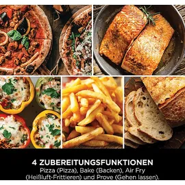 Ninja MO201EU Artisan Outdoor-Elektro-Pizzaofen und Heißluftfritteuse Minibackofen, Grau (1760 Watt)